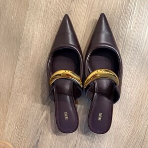 Helena Pierced Mules- Claret Red